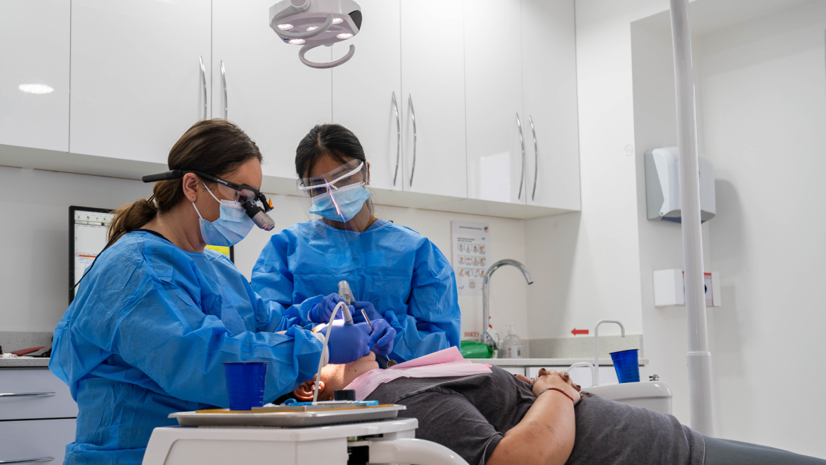 Dentist cleaning